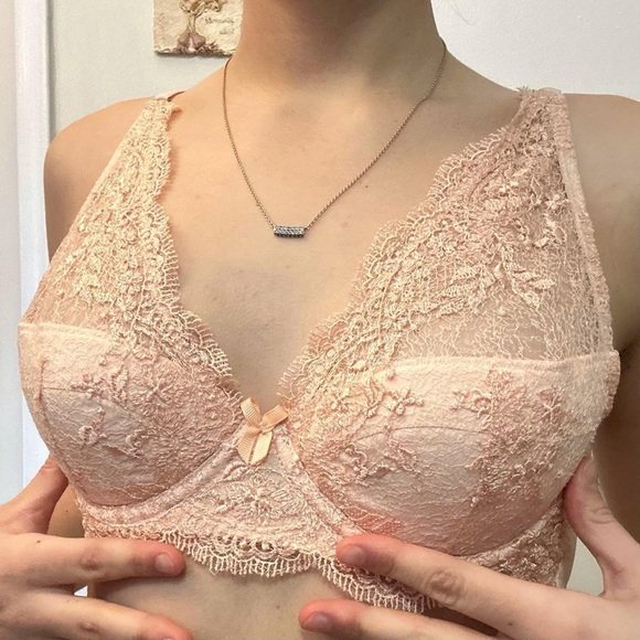 💜Pink Lace Balconette Bra - Picture 3 of 8